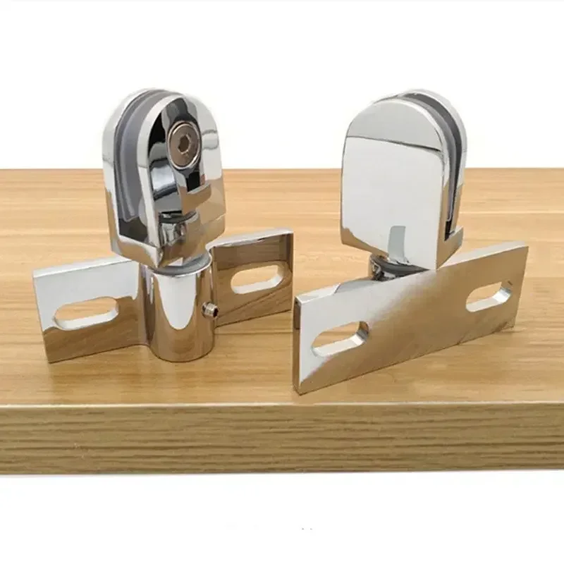 Bathroom Glass Door Clip/clamp/hinge Rotating Door Shaft Thickened Zinc Alloy No Rust Hinges Shower Hardware Accessories