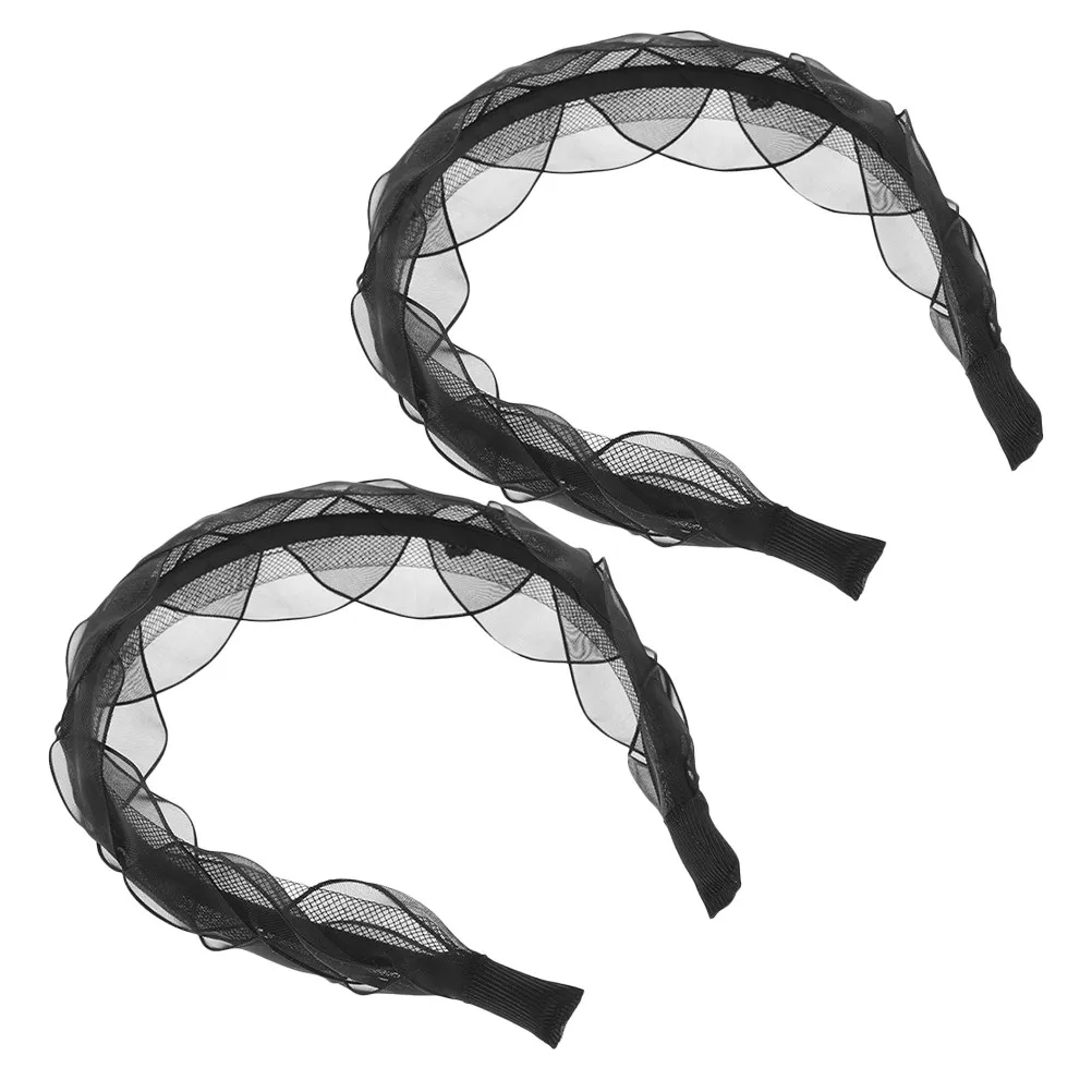 

2 шт. Элегантные черные сетчатые повязки на голову для женщин, в форме лепестков, модные обручи для волос, универсальные нарядные украшения для головы для свадеб, праздников, в стиле ретро