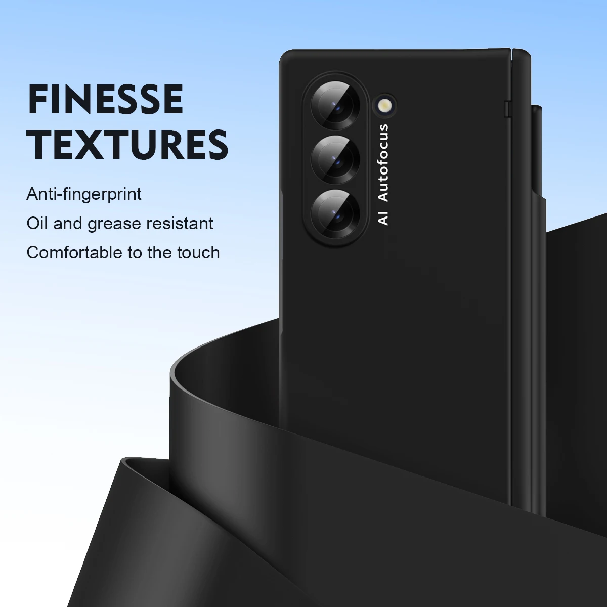 For Samsung Galaxy Z Fold 6 5 4 3 Case Skin Friendly Matte Folding Hinge Optional Pen Slot with Tempered Film Shockproof Cover image 4