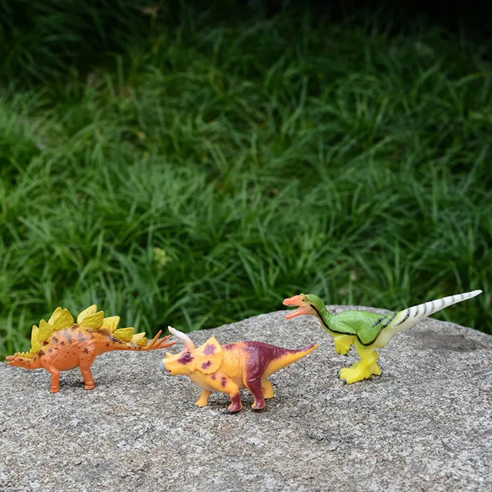 

10Pcs Detailed Dinosaur Decorative Figures Plastic Simulation Models for Children Imagination Building Home Office Desk Accent