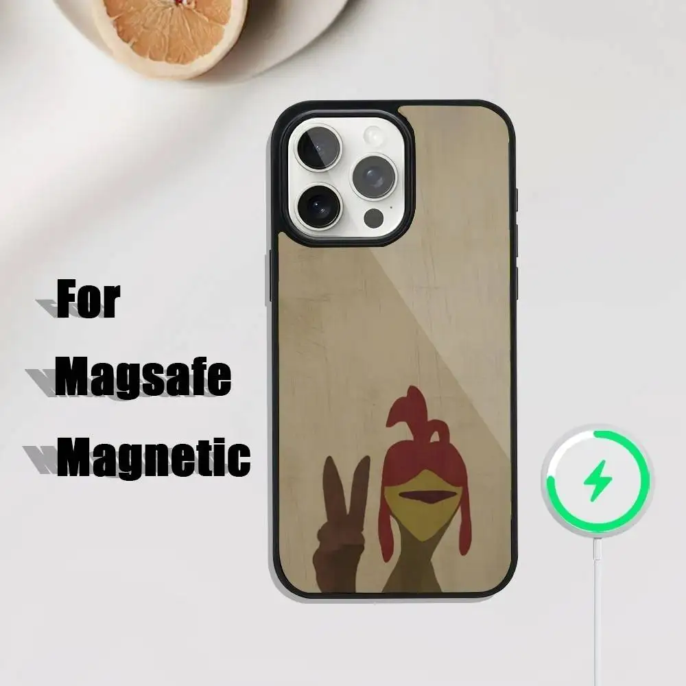 حافظة هاتف Chicken J-Joe Surf لهاتف iPhone 17,16,15,14,13,12,11,Pro,Max,Plus,Mini,SE4,E شحن لاسلكي Magsafe مغناطيسي