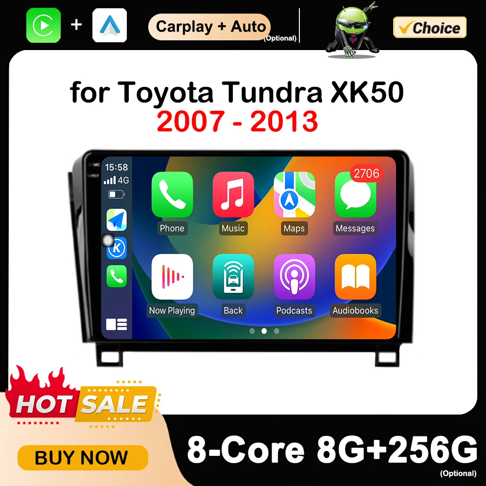 10 \'\' for Toyota Tundra XK50 2007 - 2013 Car Multimedia Radio Video Player Android OS GPS Navi HD Touch Screen Bluetooth WiFi