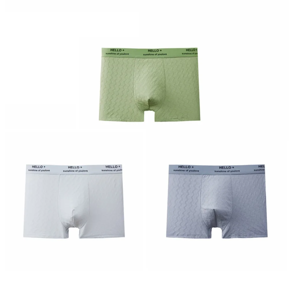 

3PCS Fashion Plus Size Men's Coton Boxer Briefs Cotton Seamless Underwear for Man Spiricle Elastic Shorts Underpants Gifts