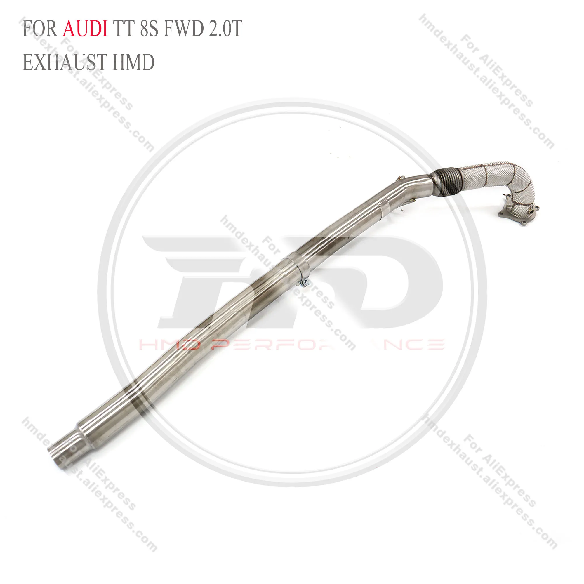 HMD Exhaust System High Flow Performance Downpipe for Audi TT 8S FWD 2.0T with heat shield