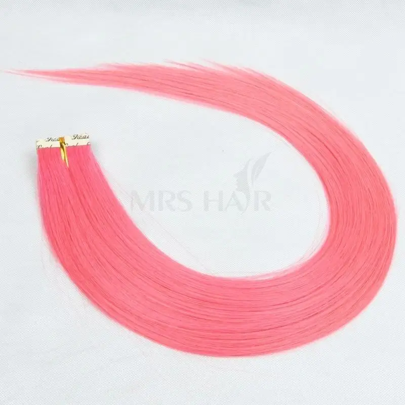 Nastro colorato con aggiunta di evidenziazioni Nastro nelle estensioni dei capelli umani Mini nastro nelle estensioni ROSA VIOLA Adesivo biadesivo 2 g/pz