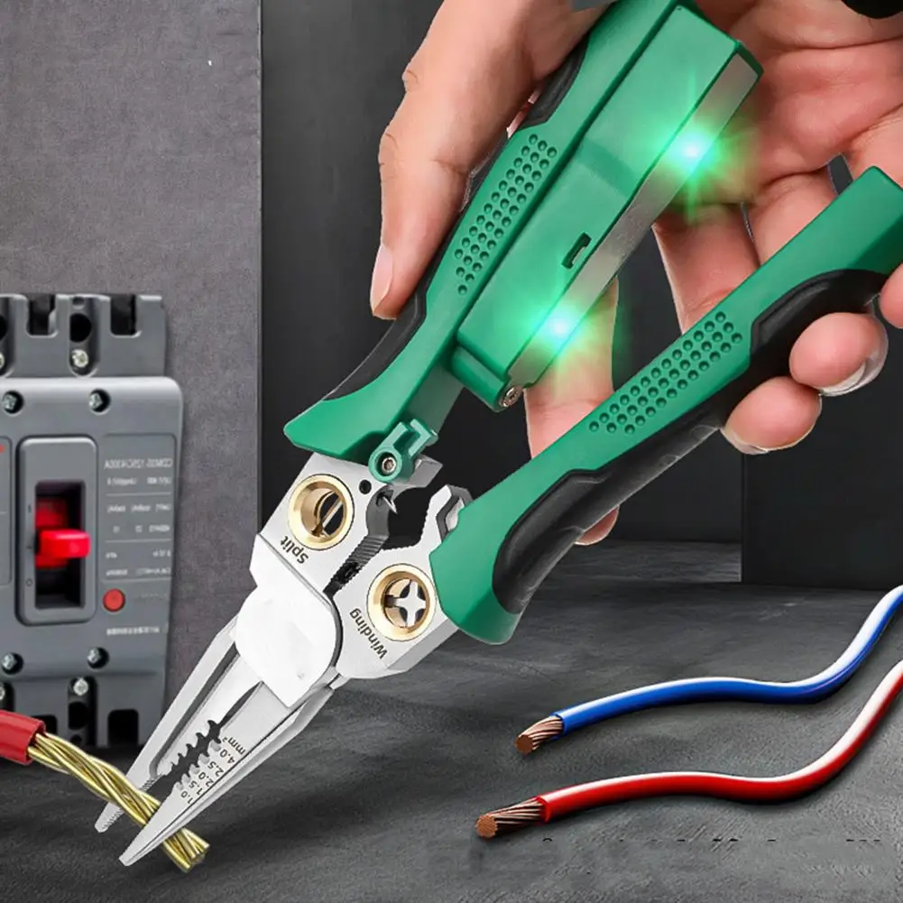 

Wire Stripper With Voltage Tester Ergonomic Handle Compact Portable Multi-function Electric Wire Stripping Tool Cable Cutter