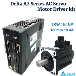 3KW Delta A2 Series 180mm 19.4A AC Servo Motor Driver Kit 19.1Nm ECMA-F11830RS ASD-A2-3023-L,ASD-A2-3023-E,ASD-A2-3023-M 220V