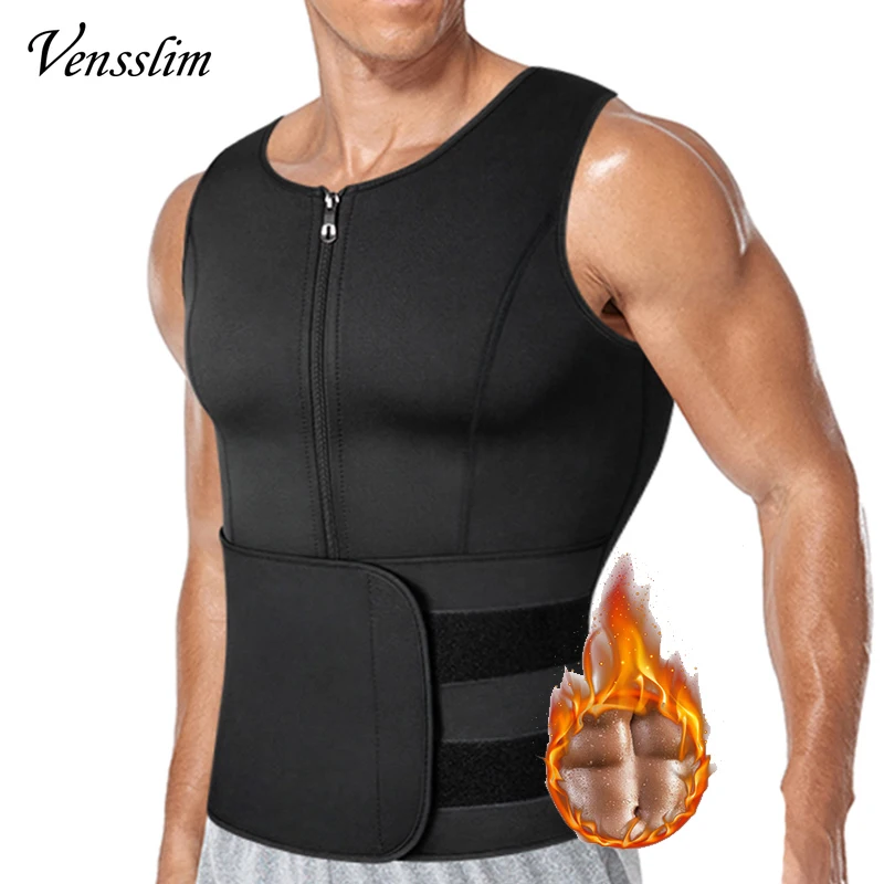 

Vensslim Sauna Sweat Vest Men Compression Body Shaper Jacket Tops Tummy Control Waist Trainer Slimming Hot Thermo Weight Loss