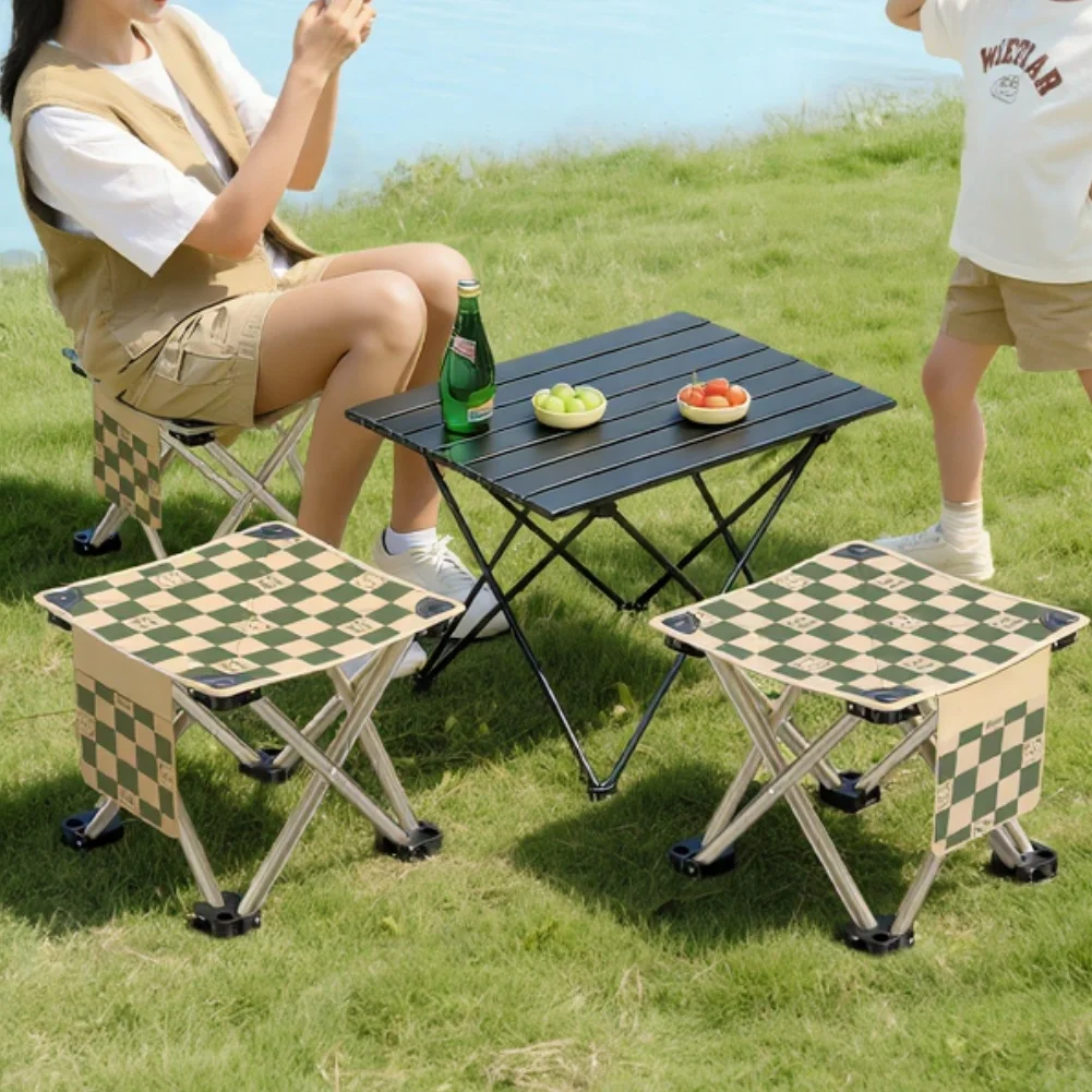 

Складной уличный табурет, портативный, противоскользящий, маленький, с боковым карманом, для кемпинга, рыбалки, общежития, легкий, низкий табурет для дома