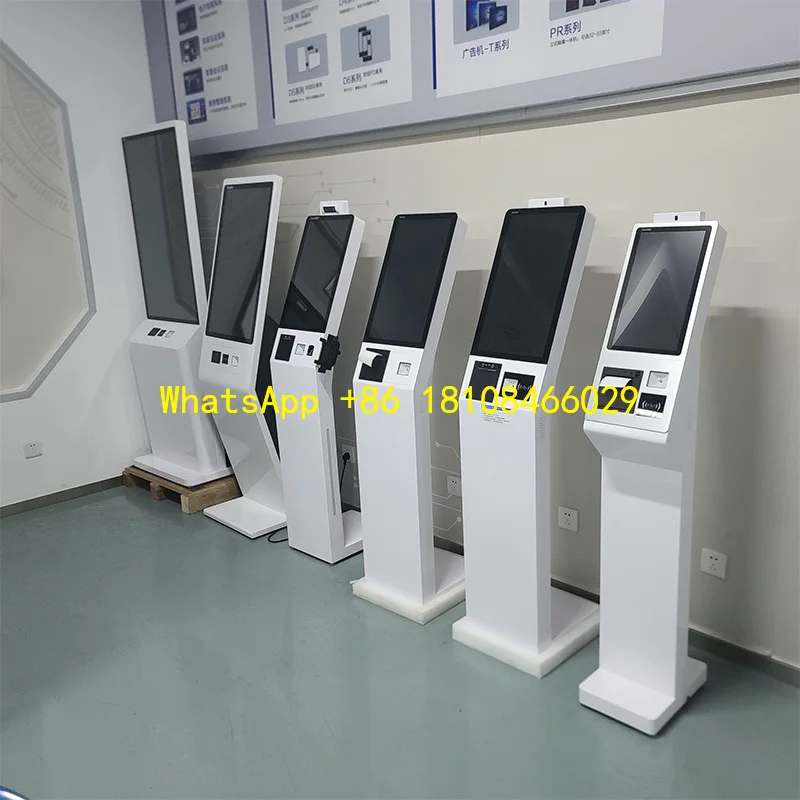 Kiosks with Printer QR Code Scanner NFC Floor Standing 15 17 19 21 32 43 Inch Queue Management Kiosk Self-payment