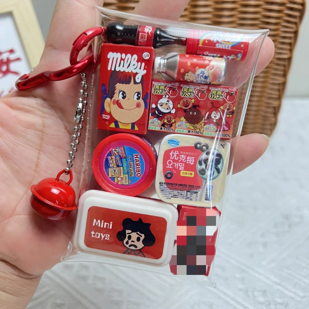 random contents Creative Mini Food Toys Capsule Machine Keychain Bag Fun Personalized Keychain Pendant Gifts for Friends