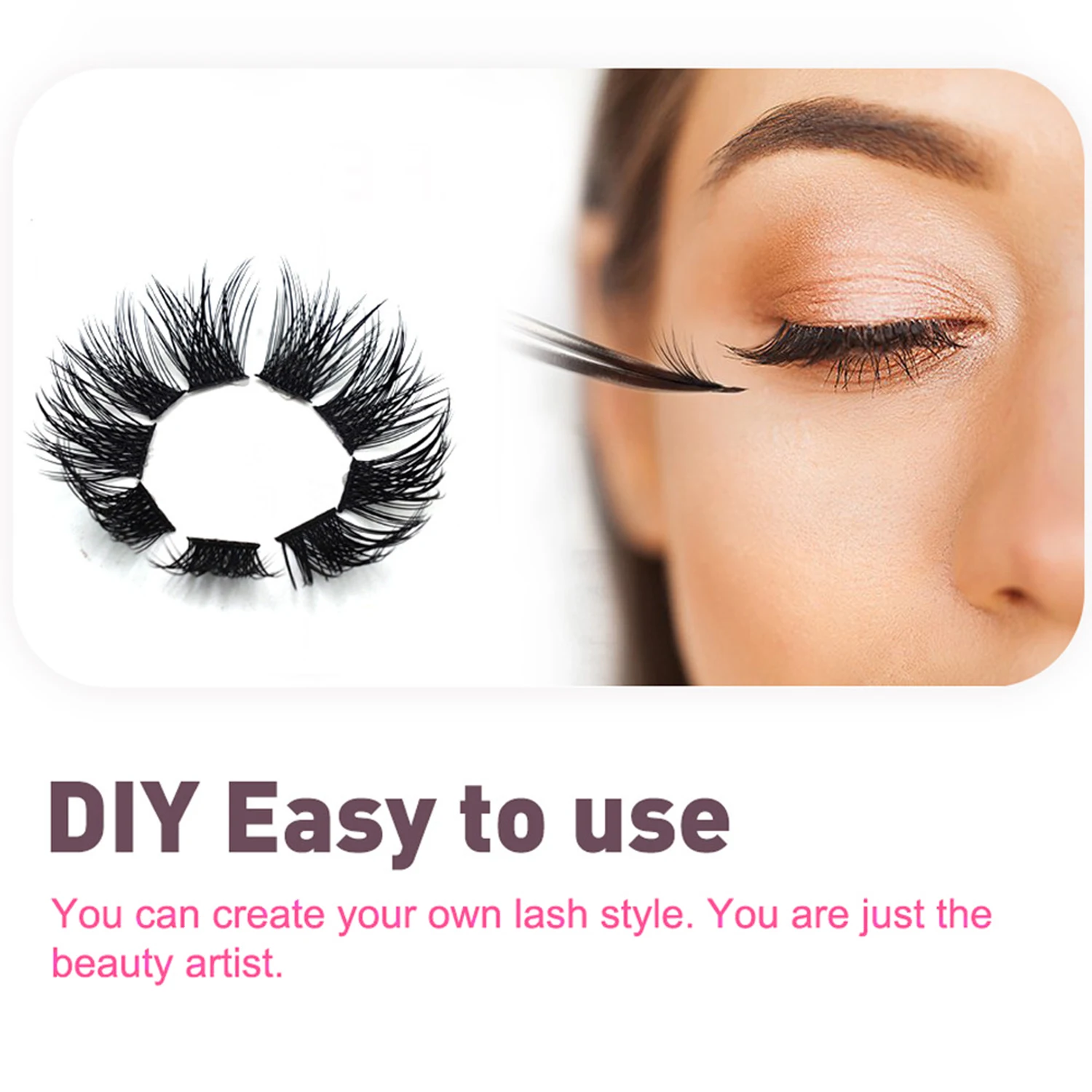 New 60 Mink Segmented False Cluster Lashes Extension Fluffy Premade Fans Spikes Lash Mix Individual Dovetail Eyelash Lift Kit