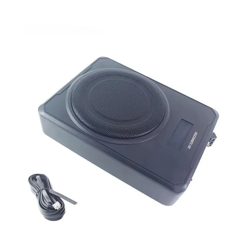 Subwoofer de audio para coche de 8 pulgadas, delgado, de 12V, con caja de aluminio de 4 ohmios, doble bobina, cono de aluminio único, para debajo del asiento, tamaño de 8 pulgadas, para Honda