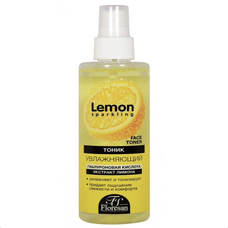 

Russian FLORESAN Lemon & Hyaluronic Acid Face Mist 200ml - Hydrating & Brightening Toner