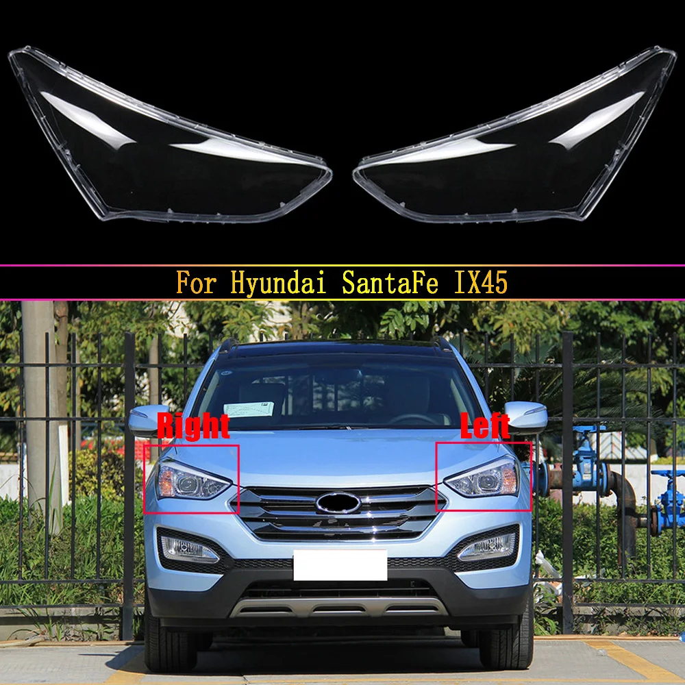 

Car Front Headlamp Head Lamp Light Lampshade Lampcover Auto Glass Lens Shell For Hyundai SantaFe IX45 Headlight Cover