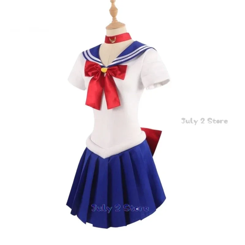

asdh8@Anime Sailor Cosplay Costume Tsukino Usagi Uniform Dress Outfit Wig Headband Moon Cosplay For Women Girls Carnival Party S