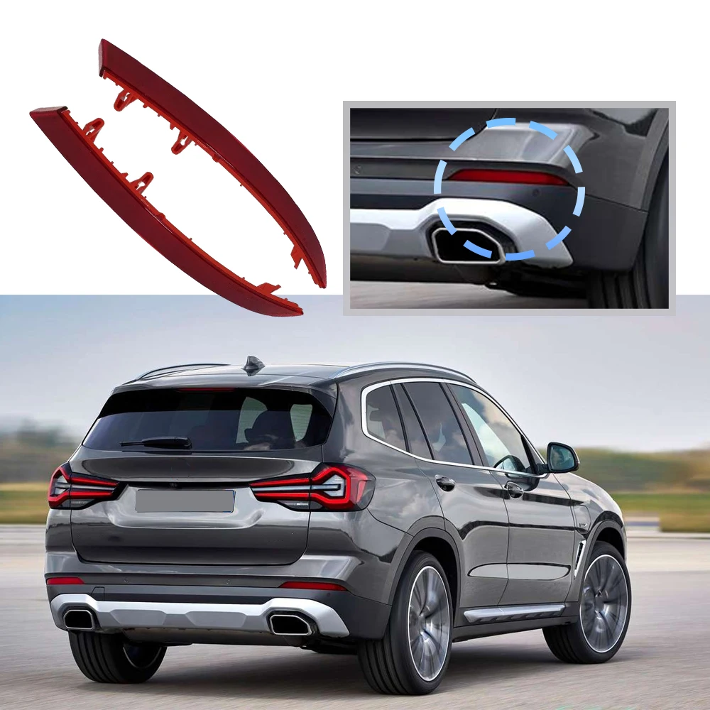 

2 pcs Rear Bumper Reflectors reflective strips For BMW X3 2018 2019 2020 2021 63147419927 63147419928 Car warning strip