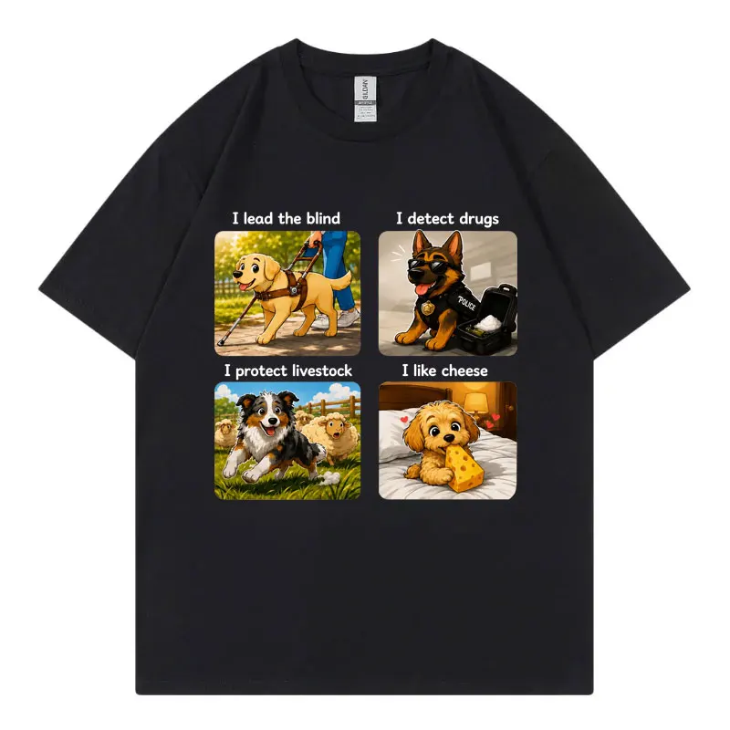 I Like Cheese Dog Funny Meme T-shirt Men Women Clothing Fashion Cartoon T Shirt Summer Casual 100%cotton Short Sleeve T-shirts