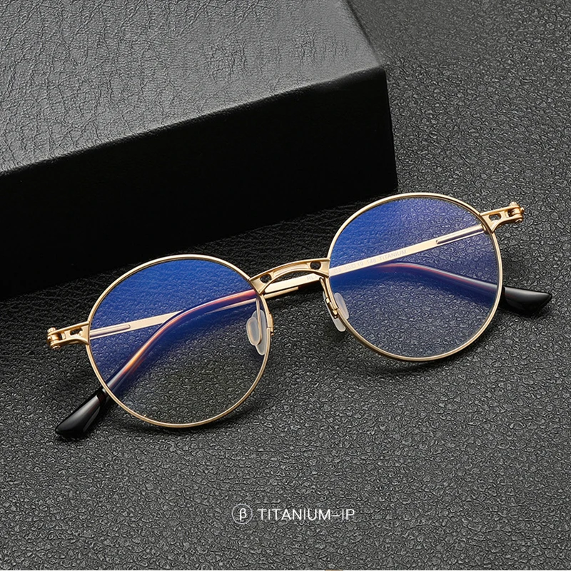 Ultralight Titanium Prescription Glasses Frame Men Retro Round Optical Myopia Eyeglasses Women Brand Design Vintage Eyewear