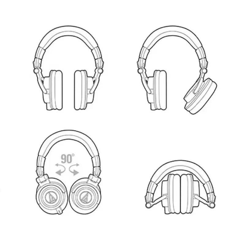 ATH-M50X профессиональные студийные мониторные наушники, черные, профессиональный класс, одобрение критики, со съемным кабелем