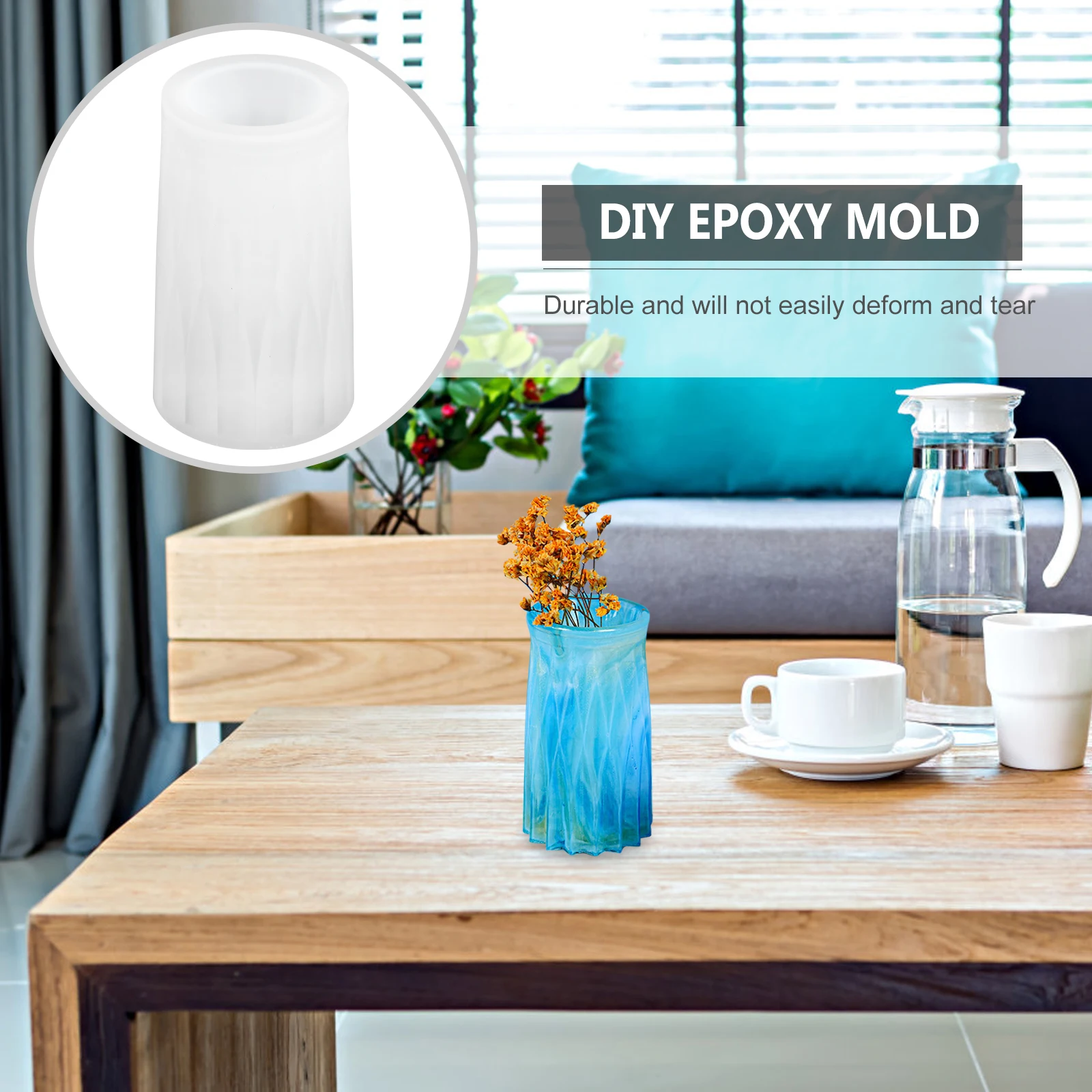 

Silicone Mold Crystal Epoxy Mould Storage Container Vase Molds H made Craft DIY Flexible Transparent Durability Gifts