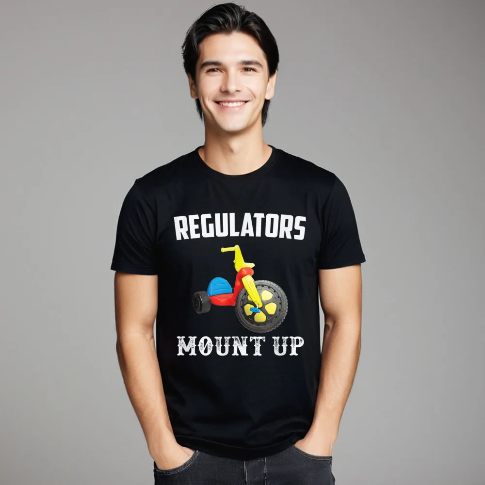 Regulators Mount Up Funny Hip Cotton Fabric Tops Tees for Women Gift Tshirts Normal Loose Round Neck Tee Shirt Short Sleeve