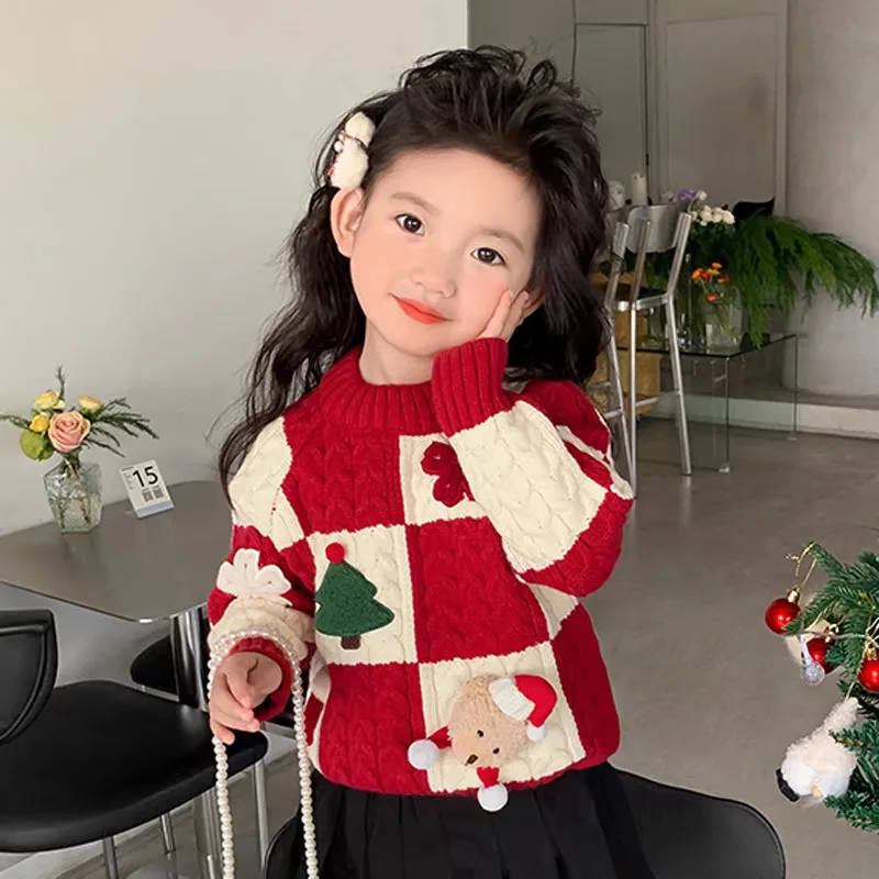 Girl\'s Sweater New Fashionable Stylish Thickened Autumn and Winter All-Match Baby Girl Fashionable Winter Clothes Internet Celeb