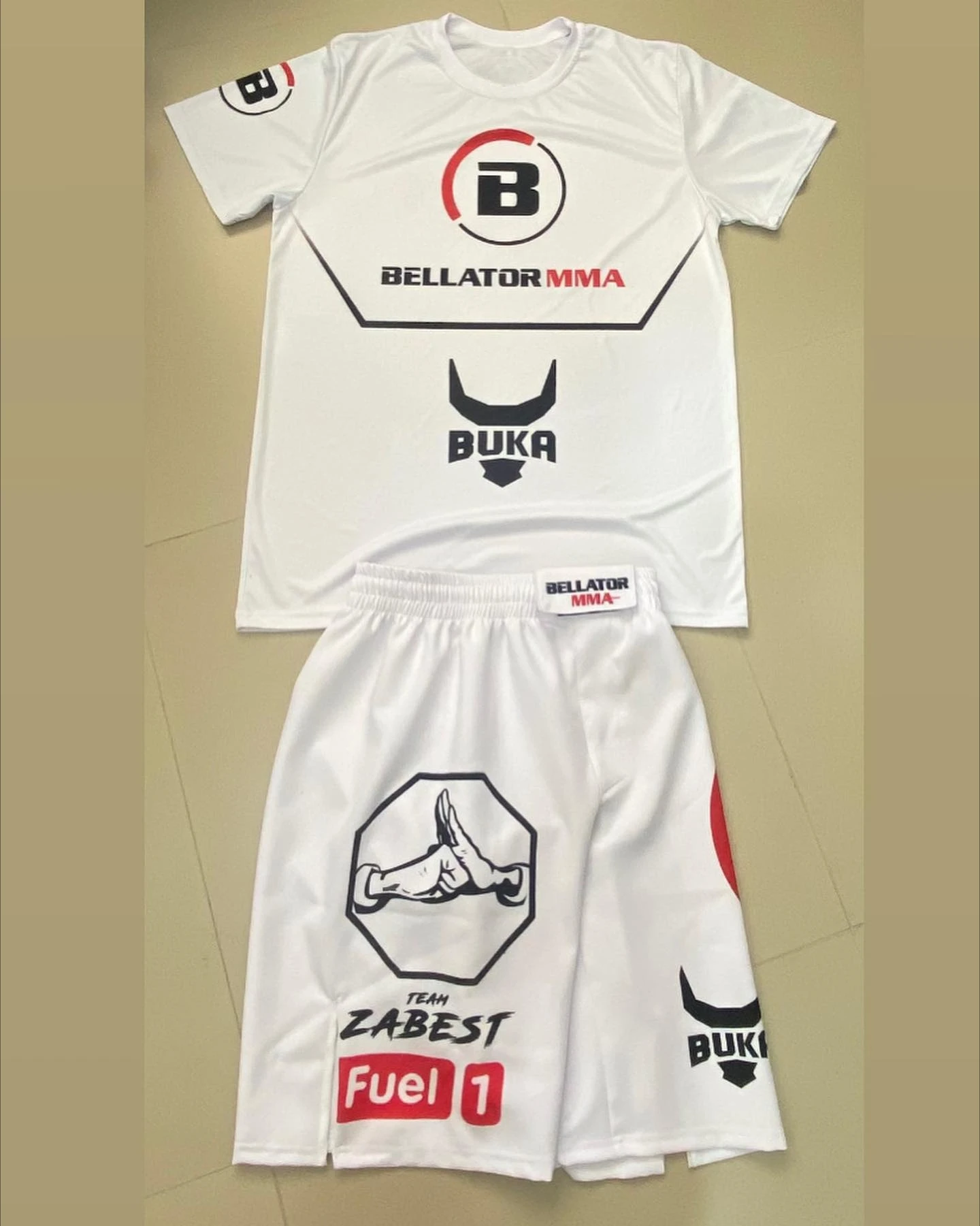 Men's Summer 2025 Fight Boxing Sports Wear Set Short Sleeved Print T-shirt & Shorts 2-Piece Fashionable & Comfortable Suit