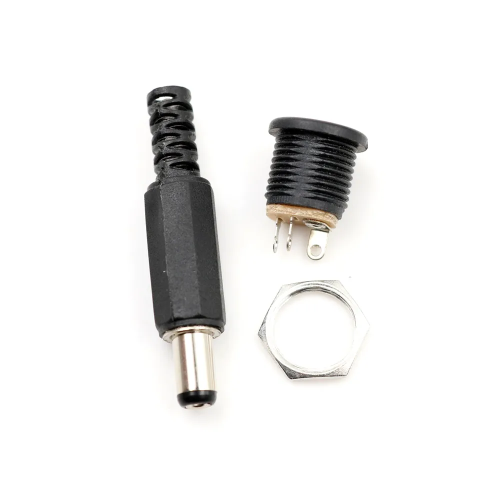 10 pz 5.5mm x 2.1mm maschio DC spina di alimentazione connettore vite blocco femmina presa del pannello