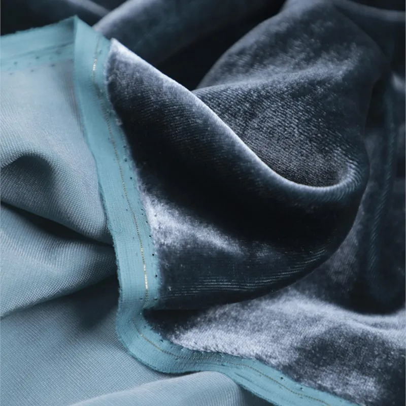 Solid color true velvet fabric silk clothing 140cm wide thickened