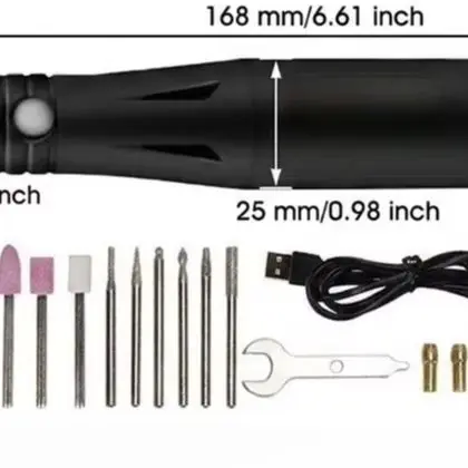 Electric Grinder Drill Engraving Pen 5000-15000r/min Polishing Tool for Hobbyists 0.5-3.2mm Clamping Range ABS Body Black