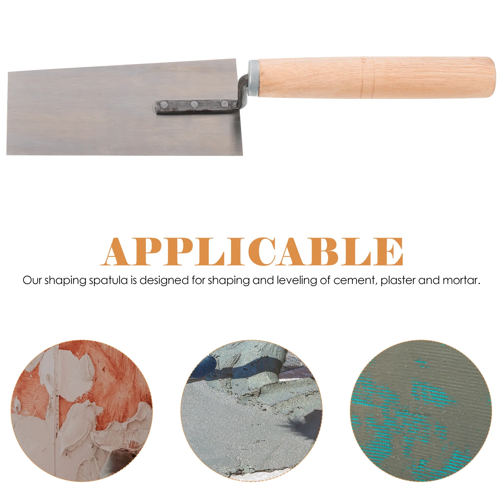 

5pcs Putty Cutter Scraper Construction Spatula Plaster Cement Trowel Wooden Handle Stainless Steel Blades Rivet Design Concrete