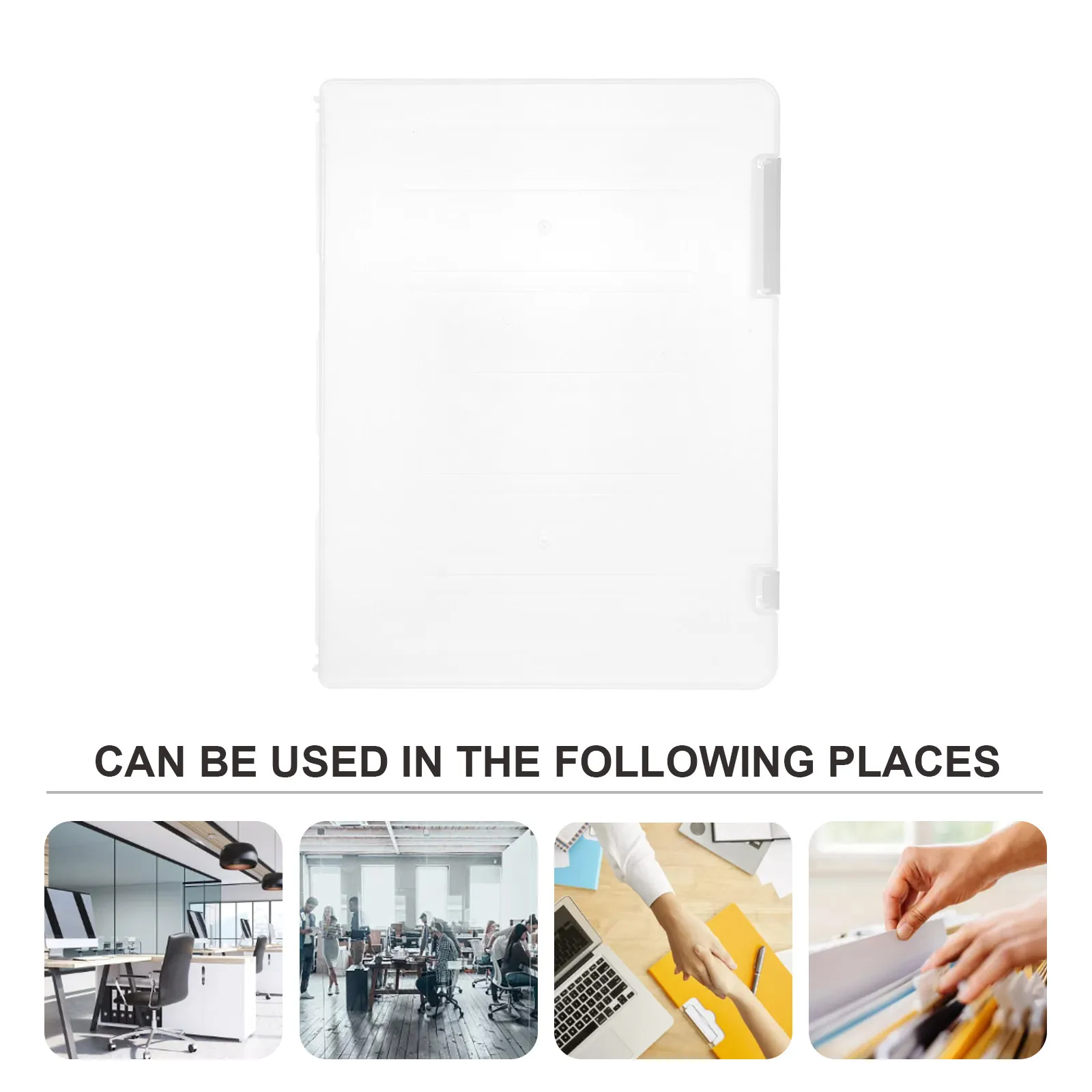 

Transparent File Organizer Portable Desktop Document Storage Box Lightweight PP Paper File Container for Office Home School