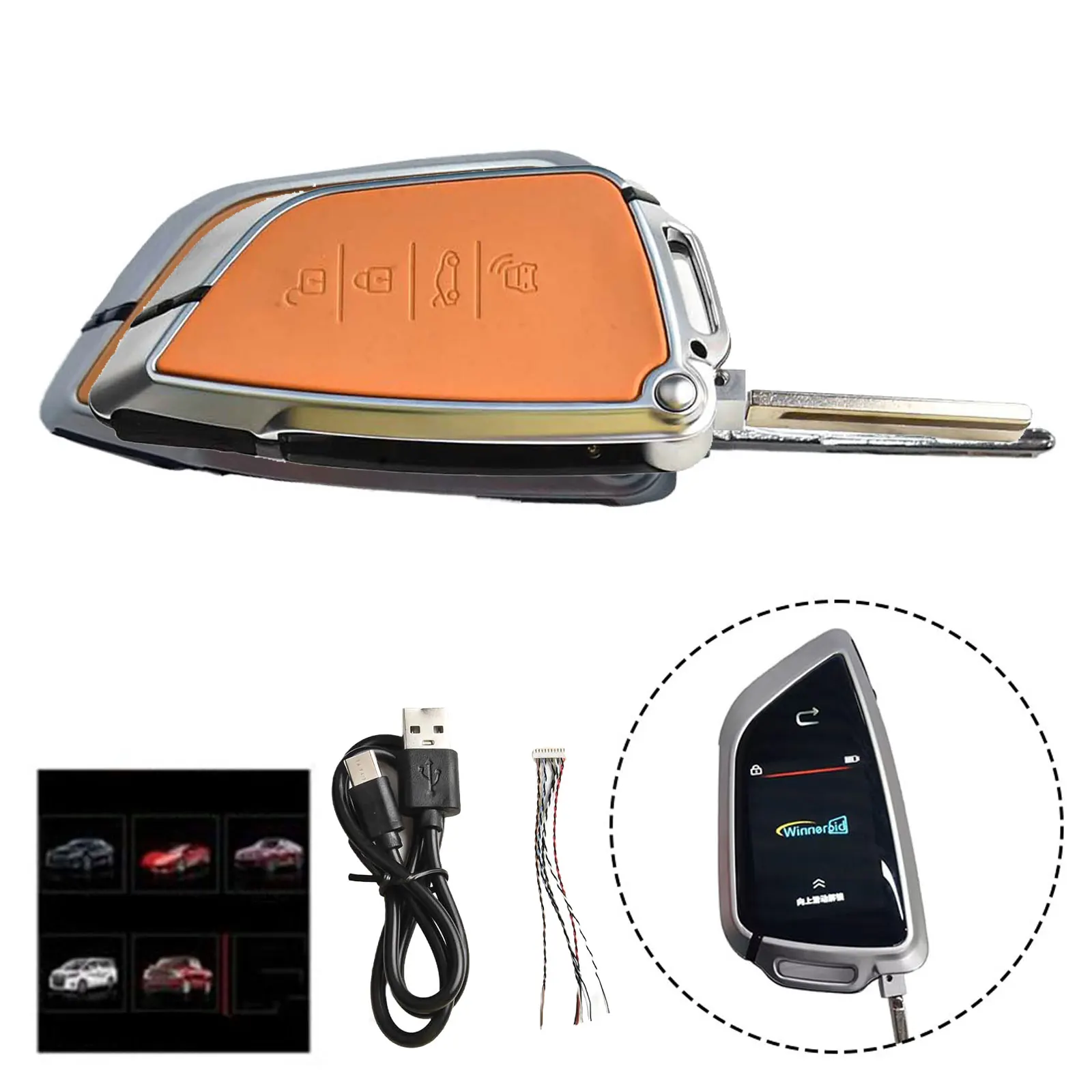 

LCD Touch Screen For smart Key for Keyless Entry with Mechanical Key Compatible with Start Stop Engine Button Vehicles