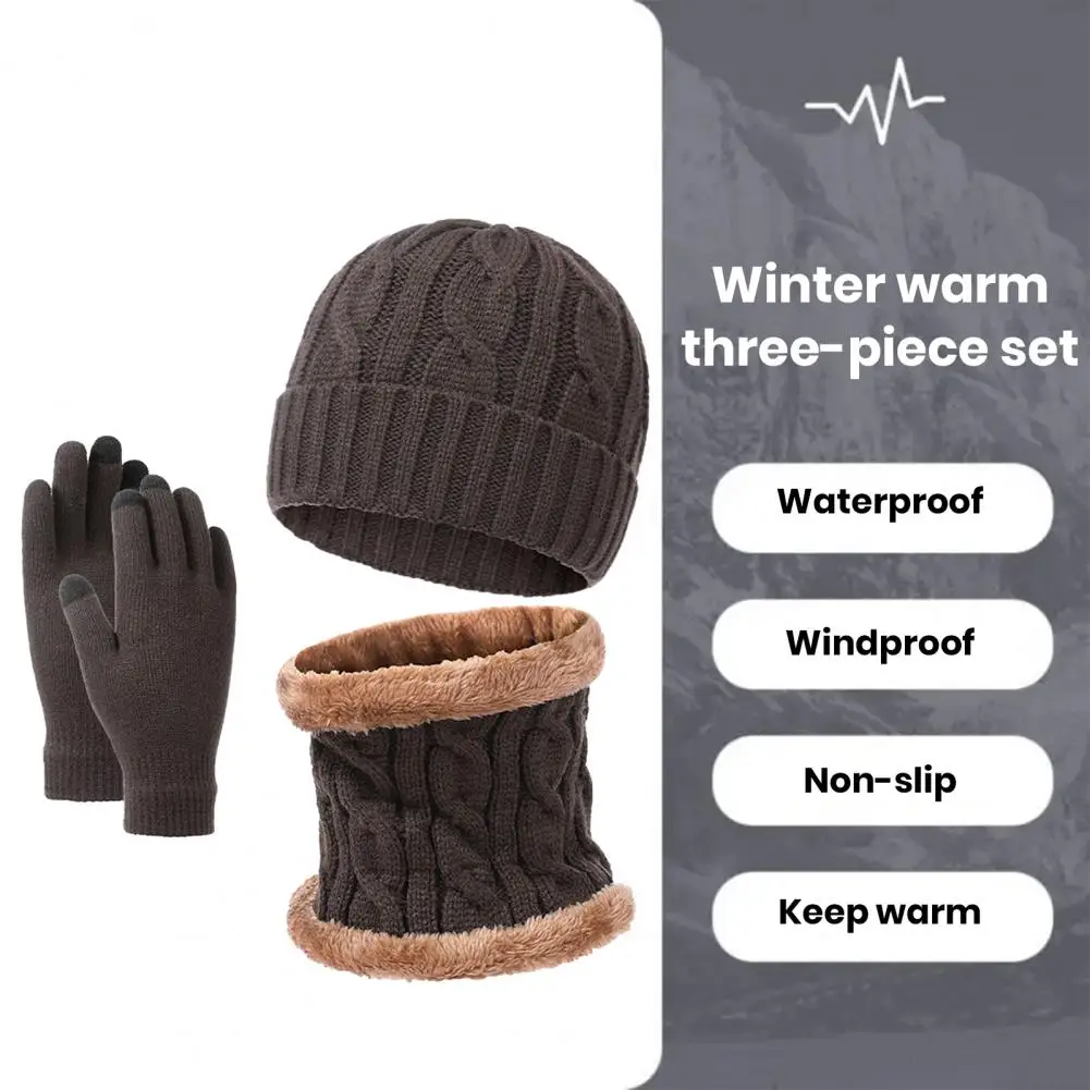 Unsiex-Conjunto de guantes de invierno para hombre y mujer, Set de guantes gruesos y cálidos a prueba de viento, gorro de ciclismo al aire libre,