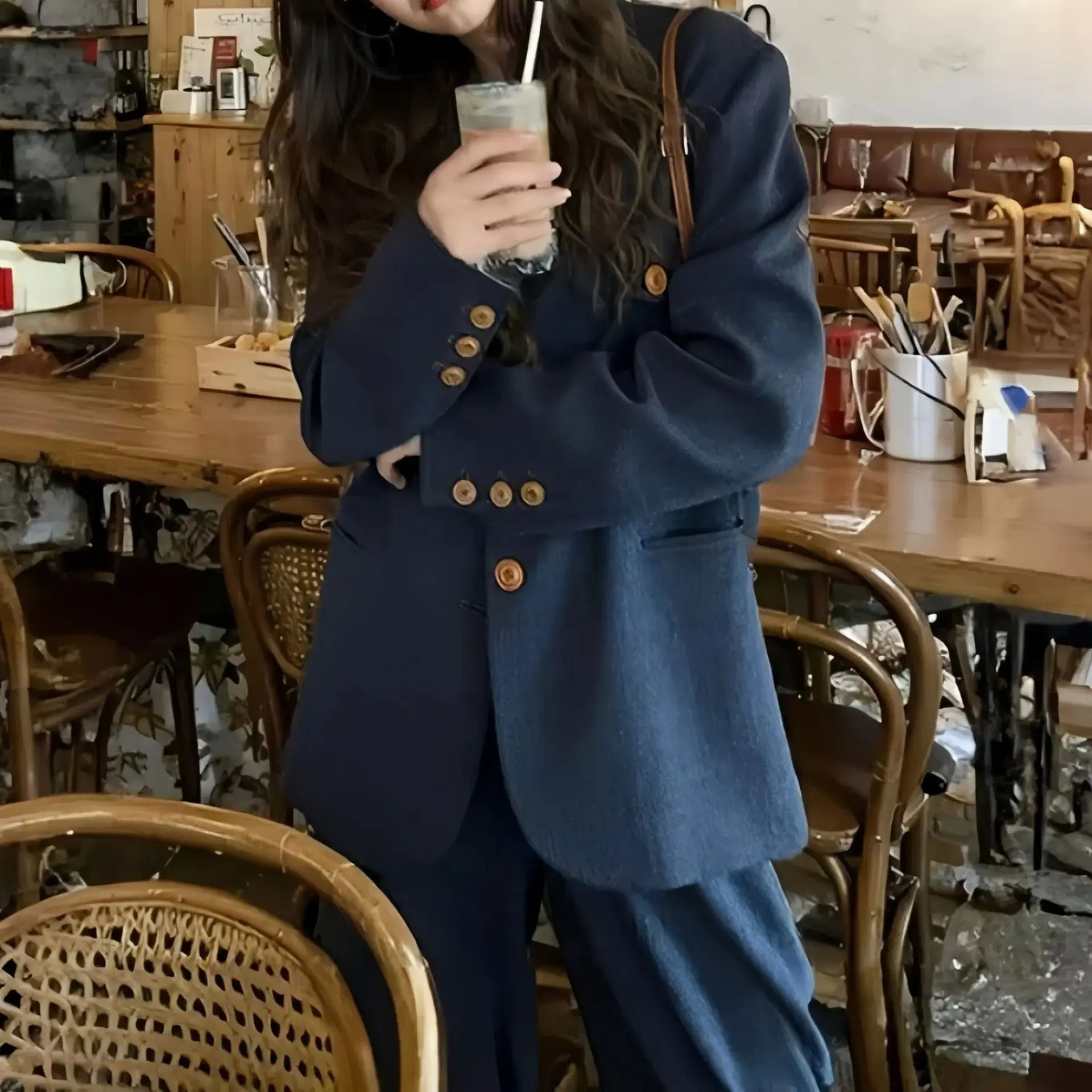 2026 Spring and Autumn New Temperament Fashion Suit Skinny Small Suit Two-piece Set