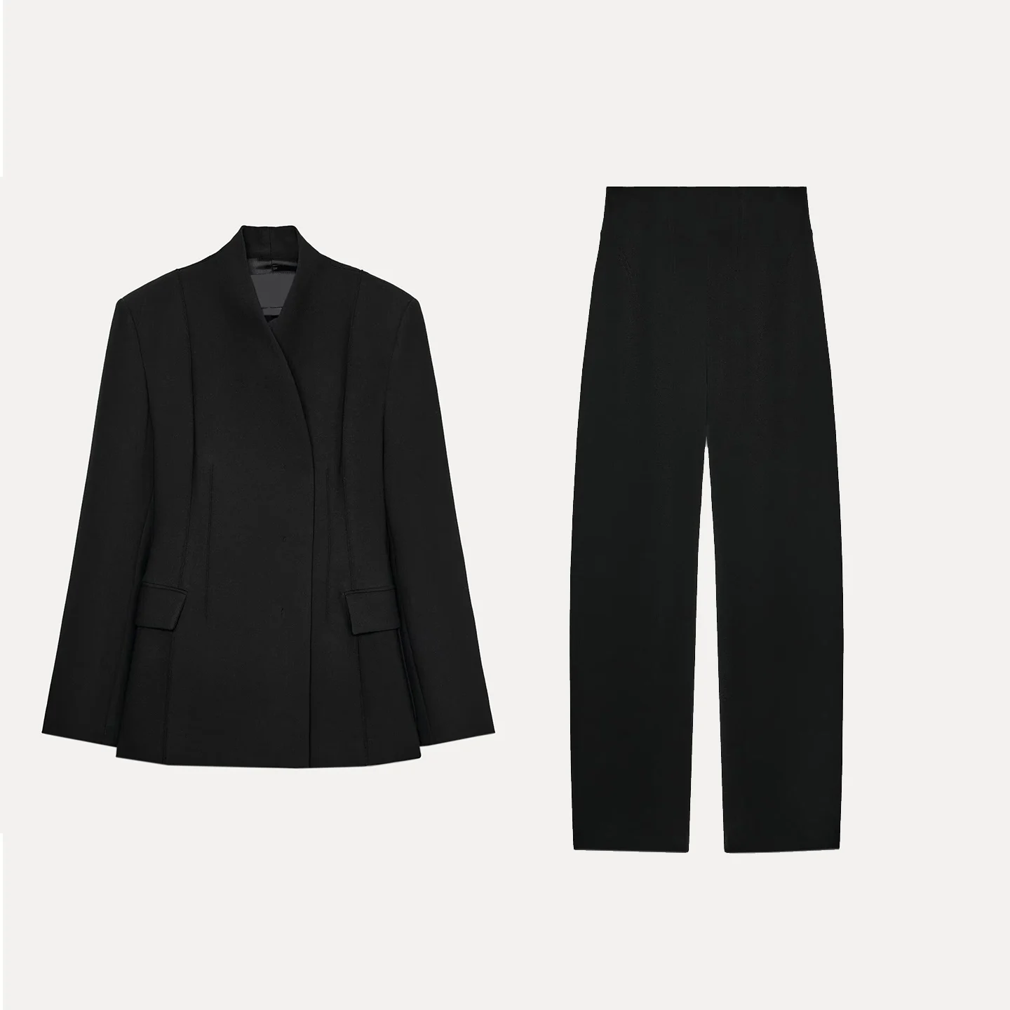 レディース スーツ ジャケット ジッパー パンツ 通勤スタイル 長袖 無地 秋の新作 ファッション セット Z ブランド