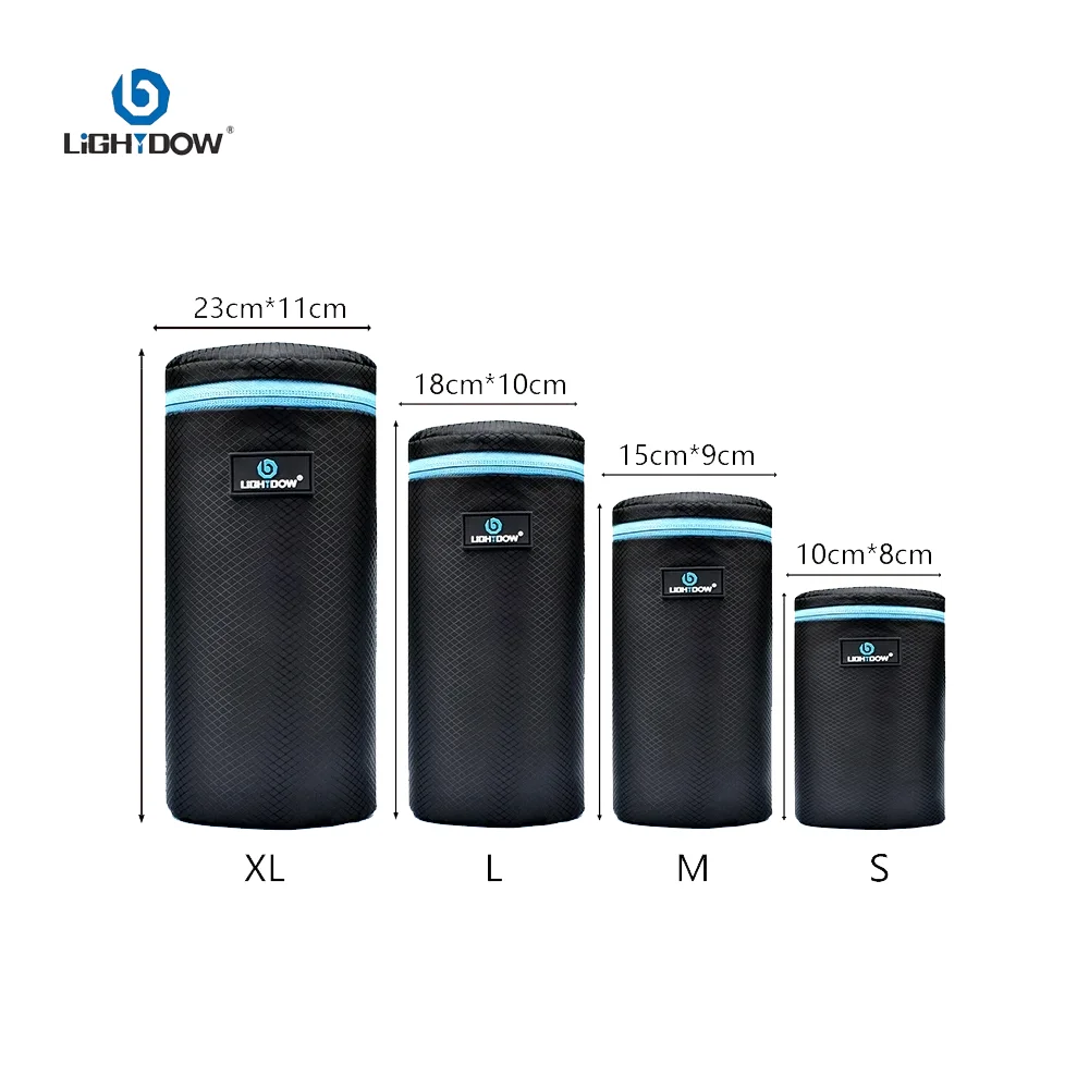 Lightdow Camera Lens Bag Polyester Pouch Portable Carry Lens Bag for Canon Nikon Sony Pentax Fujifilm DSLR Camera Lenses