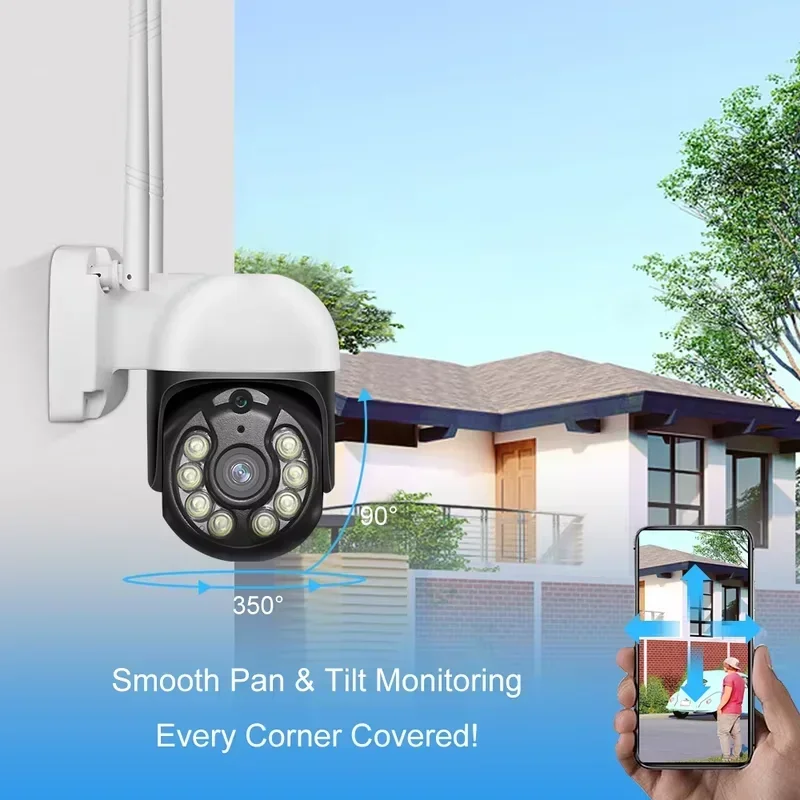 Smart Home Tuya Conveniente 360 Gradi Wifi Ptz 8ch Dvr Nvr Kit Sistema di Sorveglianza Cctv Sistema di Telecamere di Sicurezza Wireless Esterna