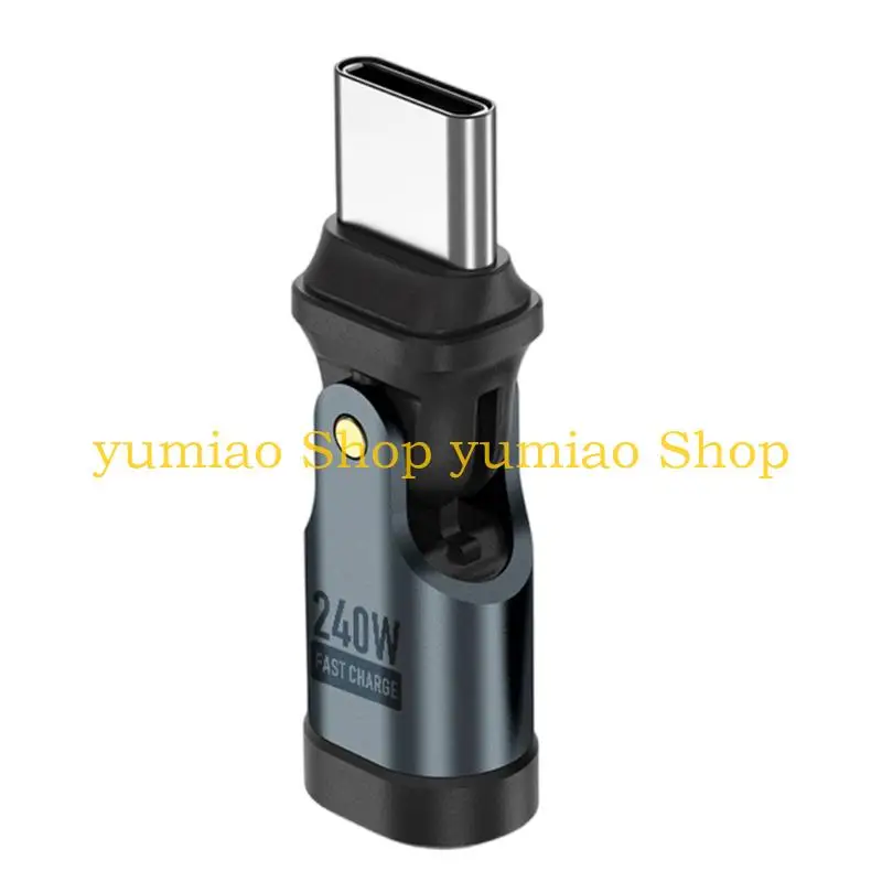 587B 240W Power Delivery 90 Degree Angled Charging Adapter 480Mbps Data Transfer And 180° Rotation Fit for Multiple Devices