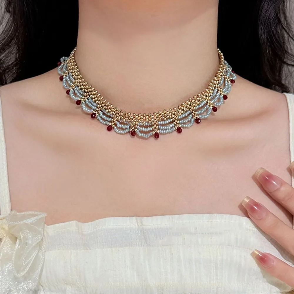 Tang Ming Song-Dynastie Perlen Halskette Ethno-Stil Pferdegesicht Rock Zubehör Pferdegesicht Rock Halskette Hanfu Zubehör