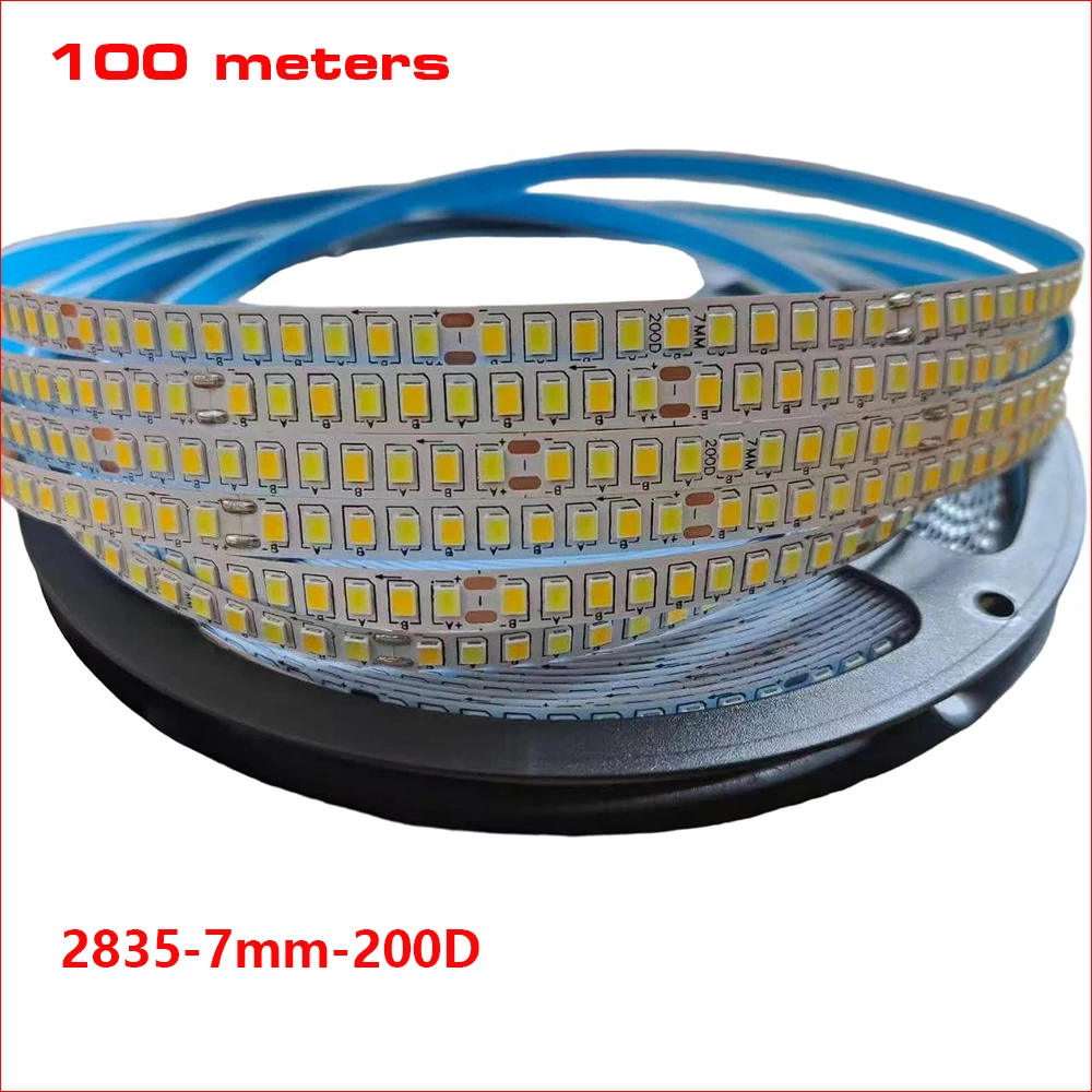 (2 solder joints) 100meters 2835-7mm-200D 5B10CX2 2835 LED strip constant current LED ribbon 20Wx2 3colors light belt
