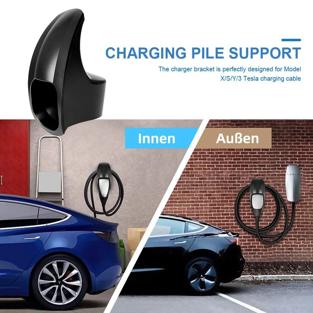 Wall Mounted Car Charging Cable Organizer For Tesla Model 3 S X Y  2021 2022 EU Version Charger Adapter Holder Car Accessories