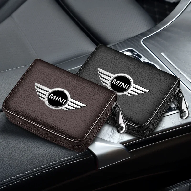 Car Styling Wallet Driver License Business Card Holder Key Case For BMW Mini Cooper R50 R52 R53 R55 R56 R60 R61 F54 F55 F56 F60