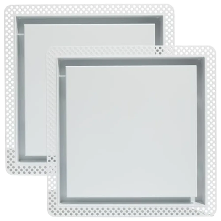 

Bathroom ventilation fan upgrade cover for wall or ceiling installation, ABS plastic, cotton white, minimalist flush mount desi