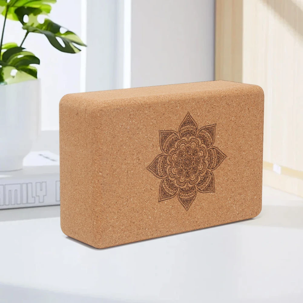 Cork Yoga Block Cork Yoga Bricks 9x6x3 Inch Natural Cork Block High Strength Wood Yoga Block for Fitness and Stretching
