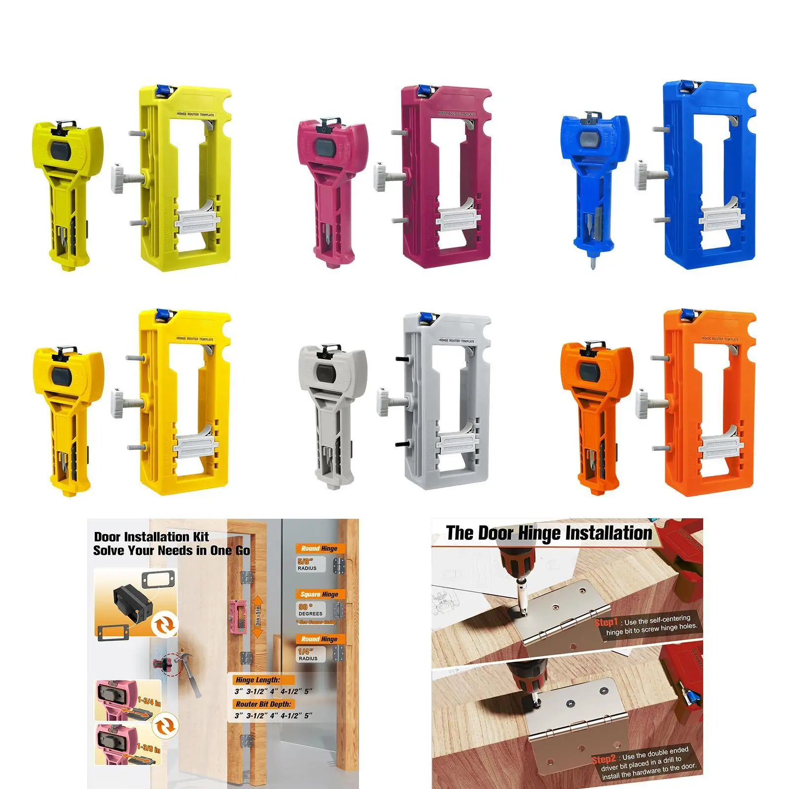 Door Hinge Jig Practical Easy to Install Wear Resistant Convenient Portable Hand Tool Hinge Installation Kit for DIY Carpenter