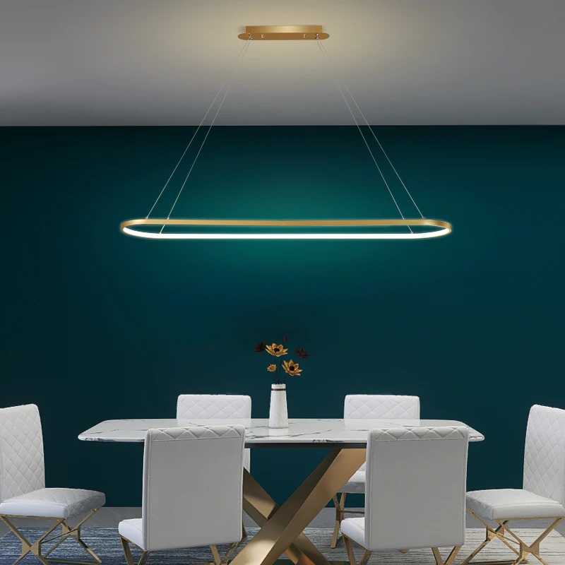 Modern Led Dining Ceiling Chandelier Suspension Horizontal Iron Chandelier Kitchen Hanging Home Indoor Lighting Lamp Office Lamp