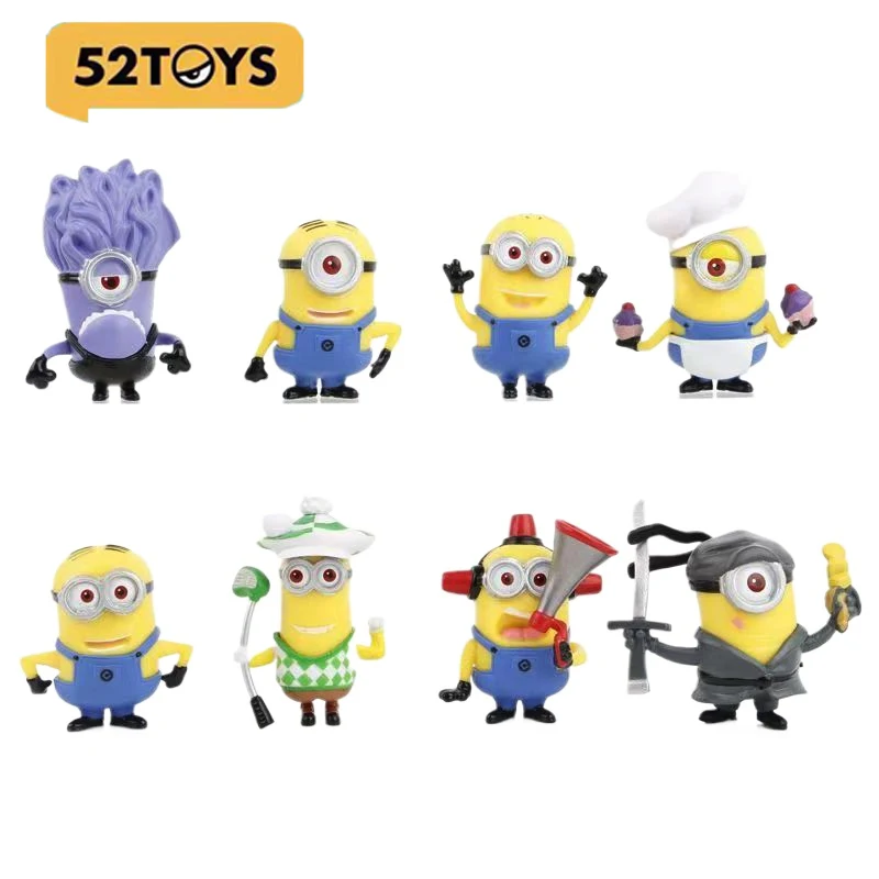 HEISSER VERKAUF 8 Stück/Set Kawaii Minions Figuren Spielzeug 3D-Augen Ich - Einfach Unverbesserlich Minions Actionfiguren Klassisches Spielzeug Weihnachts- und Geburtstagsgeschenke