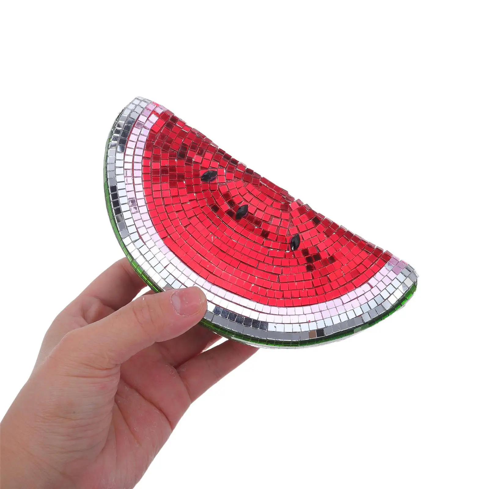 

1 Mirror Watermelon Decorative Sculpture for Home Office Desk Garden Indoor Outdoor Resin Art Piece Garden Ornament